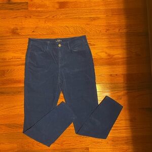 Ann Taylor Loft Blue Skinny Cords Size 8